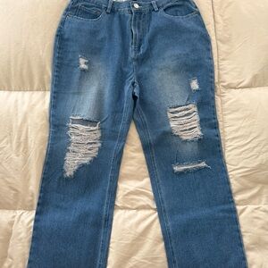 Trendy Distressed Blue Women's Jeans